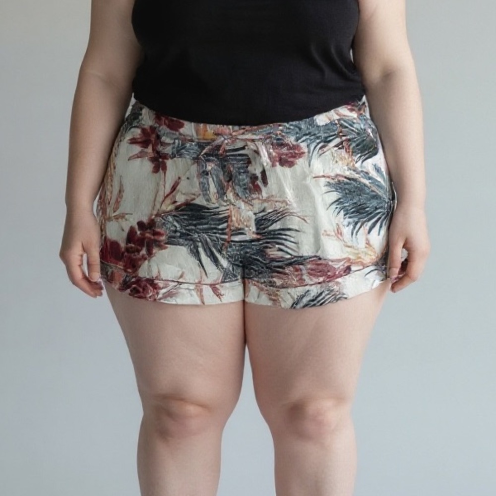 Cynthia Rowley Sleepwear Tropical Print High Waist Shorts